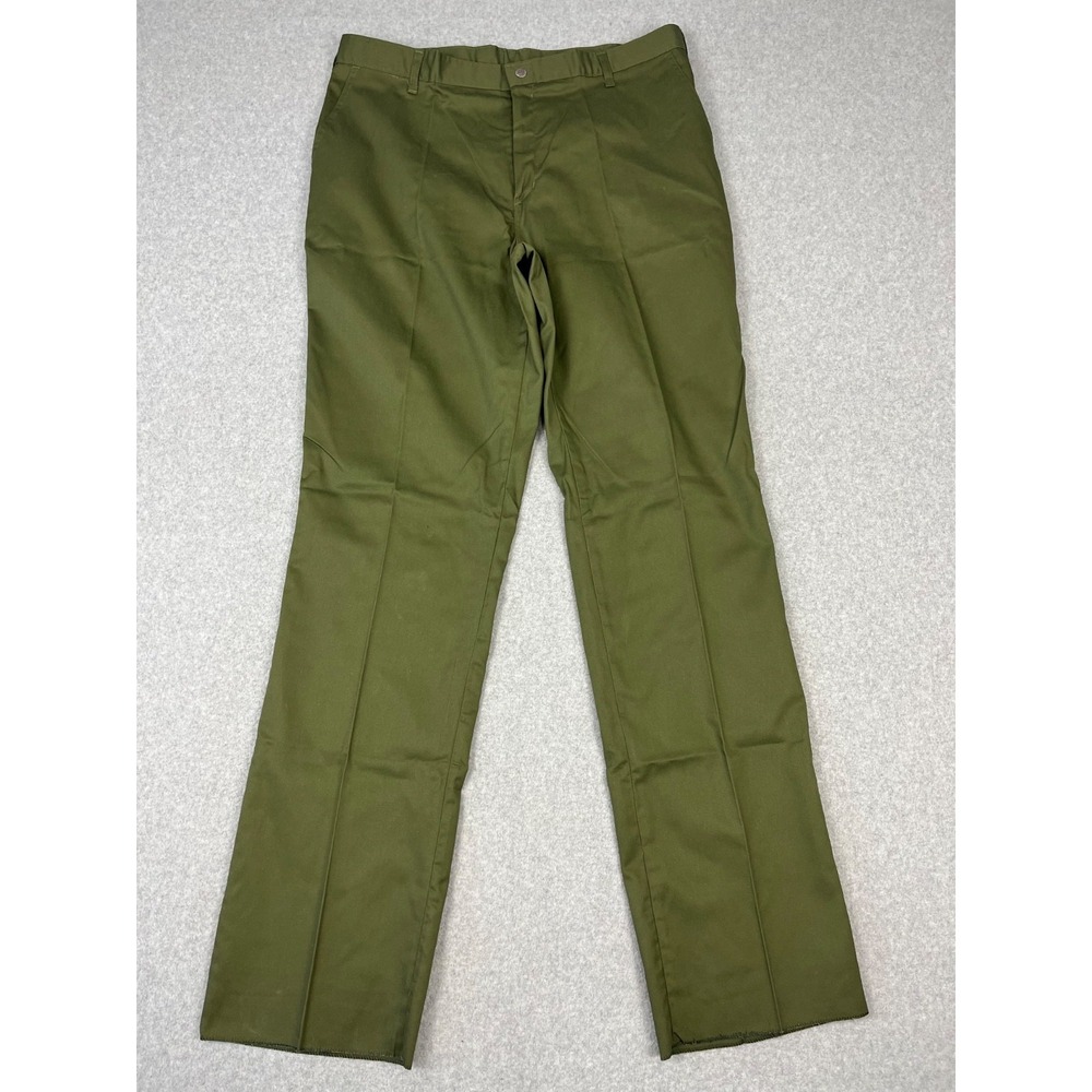 Boy Souts Of America Uniform Pants Mens 40 Green Straight Unhemmed Made USA